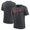 Men's Nike Heather Charcoal Detroit Tigers Authentic Collection Early Work Tri-Blend Performance T-Shirt