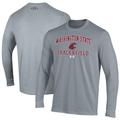 Men's Under Armour Gray Washington State Cougars Track & Field Performance Long Sleeve T-Shirt