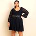 Torrid Dresses | Nwt Torrid Dress - Lace Bell Sleeve Fluted Mini Princess Seams Lined Plus Size | Color: Black | Size: Various