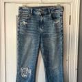 American Eagle Outfitters Jeans | American Eagle 10 Extra Long Jeans Distressed Denim Like New | Color: Blue | Size: 10