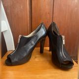 Michael Kors Shoes | Michael Kors Black Peep Toe Heeled Ankle Boots Size 8m | Color: Black | Size: 8