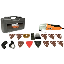 Industex Best Direct Vibrarazer Renovating Tool Pro Series, elektro Multifunktionswerkzeug, hochfrequenz Multitool, 180 Watt, 16 Teile, Staubsaugeradapter Image