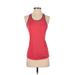 Nike Active Tank Top: Red Color Block Activewear - Women's Size Small