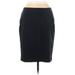 Ann Taylor Casual Pencil Skirt Knee Length: Black Print Bottoms - Women's Size 8 Petite