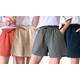 Loose-Fitting Solid Colour Shorts, Orange,M