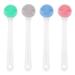 TRIANU 4 Pack Silicone Body Scrubber Shower Brush for Body Gentle Exfoliating Silicone Back Scrubber Long Handle for Shower Bath Brush for All Kinds of Skin 4 Colors