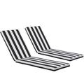 2 Piece Outdoor Chaise Lounge Cushions for Patio Furniture Lounge Chairs Soft Patio Funiture Seat Cushion Chaise Lounge Cushion 74.4 x 22.05 x 2.76inch Black White