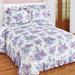 Allison Plisse Lavender Floral Ruffled Border Bedspread