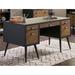 Mid-Century Half Pedestal Executive Desk, Writing Table, Office Desk, Fully Assembled, Black