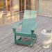 Modern 2-Slat Adirondack Poly Resin Rocking Chair for Indoor/Outdoor Use