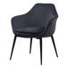 Cid 18 Inch Modern Dining Chair, Grey Velvet, Metal Legs, Bucket Design