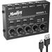 Moukey 4-Stereo Mini Audio Mixer Ultra Low-Noise 4-Channel Line Mixer for Sub-Mixing DC 5V Audio Mixer with USB Cable As Microphones Guitars Bass Keyboards or Stage Mixer-MAMX1