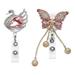 Shop LC Set of 2 Resin Multi Color Crystal Swan Butterfly Pattern Badge Holders Birthday Gifts for Women