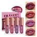 TUTUnaumb Set of Lip Gloss Matte Not Stained Cup Lipstick Diamond Lipstick Moisturizing Lipstick 4 Travel Sets 2.5ml*4 Lip Honey Moisturizing And Transparent Color Changing Honey Oil