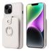 K-Lion for iPhone 14 Pro Max 2022 6.7 inch Style Organ Card Slots Leather Case PU Leather + Soft TPU Cash Pocket 360Â° Rotatable Metal Ring Holder Kickstand Camera Protection Shockproof Case White