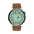 Wireless 2022 Smart Watch Men Business 1.3 inch Round Screen Watches Message Notification For Whatsapp Facebook TikTok etc (Brown Leather)