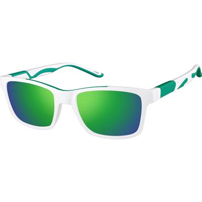 Zenni Kids Square Rx Sunglasses White Plastic Full Rim Frame