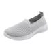 Pimfylm White Sneakers Womens Fashion Lightweight Air Sports Walking Sneakers Breathable Gym Jogging Running Tennis Shoes US Grey 7.5