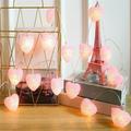 Gpoty 10ft Heart-shaped String Light w/20LEDs Pink Heart Fairy Light IP43 Waterproof Heart Twinkle Light Battery Operated Fairy Light Decor for Wedding Party Garden