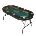 Karmas Product Foldable Poker Table for 8 Player Texas Holdem Poker Table for Blackjack Board Game Green