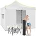 SANOPY 10 x10 ft Pop up Canopy Tent Anti-UV Waterproof Outdoor Gazebo Instant Party Wedding Backyard Canopy Tent Shade Shelter for Backyard Patio Parties Silver