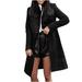 YFPWM Trench Coats For Women Fashion Warm Long Jackets Winter Classic Coats Turndown Collar Outwears Autumn Winter Lapel Coat Trench Jacket Long Overcoat Outwear Black XL