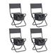 4-Piece Outdoor Chairs Folding Portable Camping Chair with Storage Bag Outdoor Folding Chairs Folding Lawn Chairs Lightweight Backrest Stool for Camping Picnics and Fishing Gray