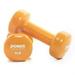 Power Systems Deluxe Vinyl Coated Dumbbell Orange Pair 8 lb