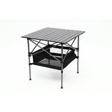 Outdoor Folding Portable Picnic Camping Table Aluminum Roll-up Table with Easy Carrying Bag for Indoor Outdoor Camping Beach Backyard BBQ Party Patio Picnic Black