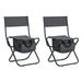 LYPER 2-piece Folding Outdoor Chair with Storage Bag Portable Chair for indoor Outdoor Camping Picnics and Fishing Grey