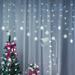 Rosnek 96LEDs Big Snowflake Curtain Lights Icicle Window Hanging Lights Curtain String Lights 8 Modes Flashing Xmas Fairy Lights for Home Window Party Xmas Tree Decor 1/2/3/4/6/10Pcs