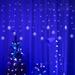 Rosnek LED Big Snowflake Curtain String Lights 96LEDs Flashing Snowflake Lights 8 Modes Window Hanging Lights Xmas Fairy Lights for Home Party Window Xmas Tree Decor 1/2/3/4/6Pcs