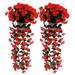 Artificial Wisteria Vine Fake Flowers Hanging Plant Wall Home Balcony Basket Decor Valentine s Day Decorations Simulation Violet Party Wedding Decoration 2Pcs