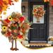 Home Decor Thanksgiving Wreath Fall Turkey Mesh Wreath With Led Warm White String Lights Dangling Legs Turkey Wreath Adorned for Autumn Front Door Decorations