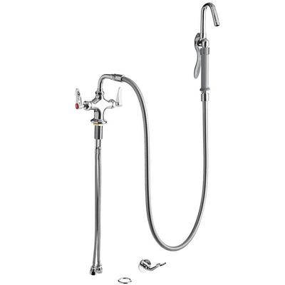 T&S B-0300-PFCR-LVB Deck Mount Pot / Kettle Filler with Dual Lever Handles, 60" Hose, and 5.27 GPM Hook Nozzle