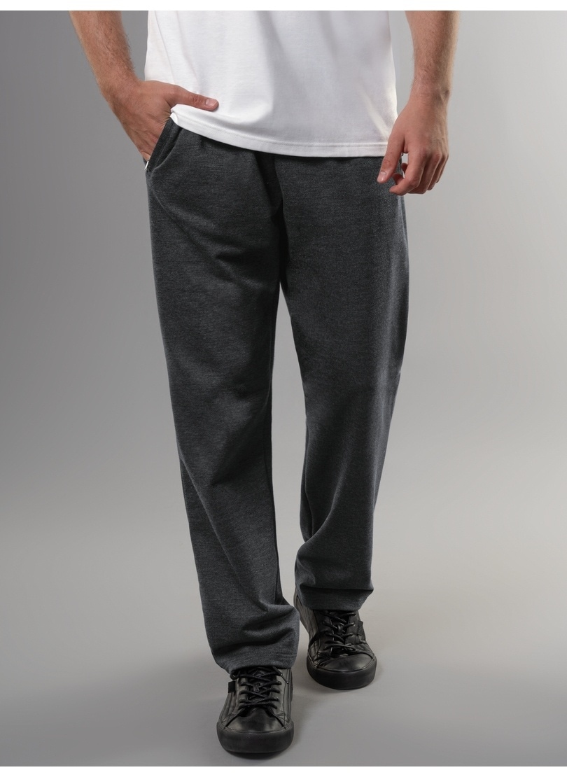 Sweathose TRIGEMA "TRIGEMA Freizeithose aus Sweat-Qualität", Herren, Gr. 3XL, US-Größen, grau (anthrazit, melange), 70% Baumwolle, 30% Polyester, Hosen Sweathose