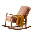 SHINYOK Rocking Chair Wood/Solid Wood in Brown | 32.3 H x 26 W x 39.4 D in | Wayfair 03WJJ282PZFX45HLGBNP