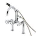 Kingston Brass Webb Triple Handle Deck Mounted Clawfoot tub faucet w/ Handshower | 15.31 H x 6.94 W in | Wayfair AE8101RKX