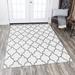 Gray/White Rectangle 3'3" x 5'11" Area Rug - East Urban Home Rectangle Ariel Geometric Machine Made Flatweave Area Rug in Polyester | Wayfair