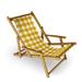 East Urban Home Alexisjade Reclining Folding Deck Chair Manufactured Wood in Brown/Orange/White | 32 H x 24 W x 45 D in | Wayfair