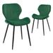 George Oliver Jonneke Velvet Side Chair Wood/Upholstered/Velvet in Green/Black | 31.1 H x 19.29 W x 21.25 D in | Wayfair