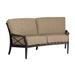 Woodard Andover Crescent Loveseat w/ Cushions Metal in Black/Brown | Outdoor Furniture | Wayfair 510463-92-53N