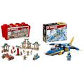 LEGO 71787 NINJAGO Kreative Ninja Steinebox, ab 5 Jahren & 71784 NINJAGO Jays Donner-Jet EVO, Aufrüstbares Ninja Spielzeug-Flugzeug mit Jay Minifigur,ab 7 Jahren