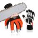 Vgo... Chainsaw Gloves 12-Layer Protection on Both Hands, Safety Foresty Work Gloves with Touchscreen in Goat Leather(L,1 pair)