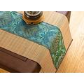 Non-Slip Bamboo Tea Mat with Embroidery Pattern, Vintage Japanese Style Placemat for Living Room Restaurant Decor, Heat-Resistant - 30cm Width (Color : Green, Size : 30x60cm/12 x24in)