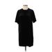 Forever 21 Casual Dress - Shift Crew Neck Short sleeves: Black Print Dresses - New - Women's Size Small