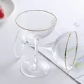 Verres à champagne en cristal ondulant coupe de crème glacée à dessert avec bord doré luxe 1