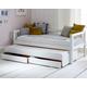 Nordic - Single - Slatted Day Bed with Guest Bed and Storage Drawers - White - 3ft - Happy Beds