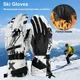 Gants de Ski d'hiver pour Sports de plein air course à pied moto Ski imperméables