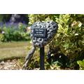 Flowers Pet Grave Marker With Memorial Plaque For The Garden Or Yard, Personalised Memorial, Personalized Grave Stone, Pewter & Bronze